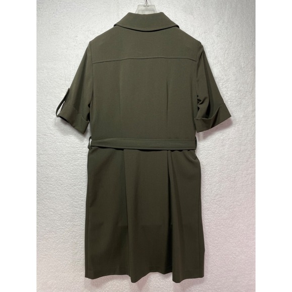 Studio I Petite Womens size 4P Short Sleeve Tie West Dress Gold Tone Buttons - Picture 4 of 10